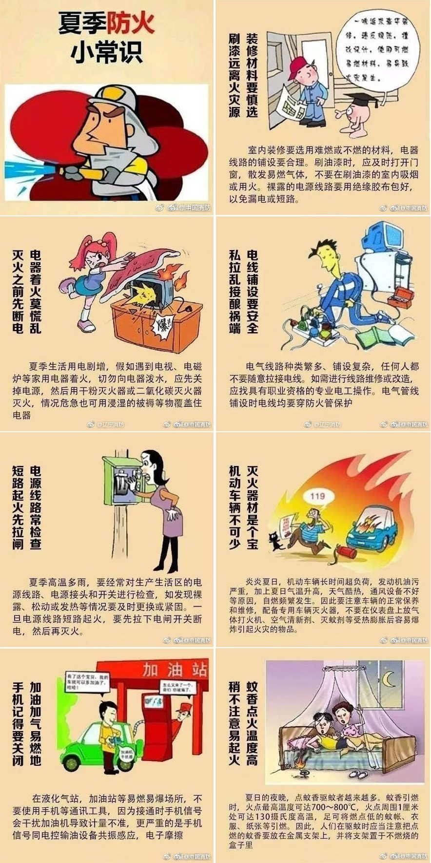 夏季防火小常识