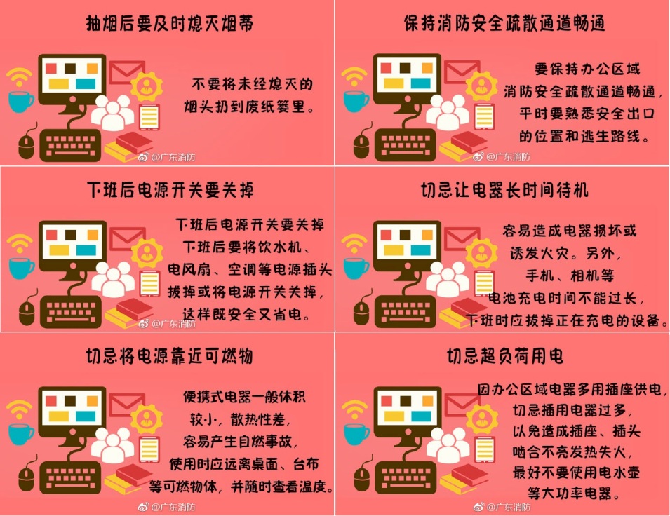 办公室消防注意事项